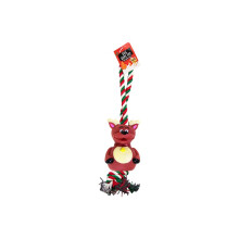 CHRISTMAS REINDEER SQUEAKY DOG ROPE TOY