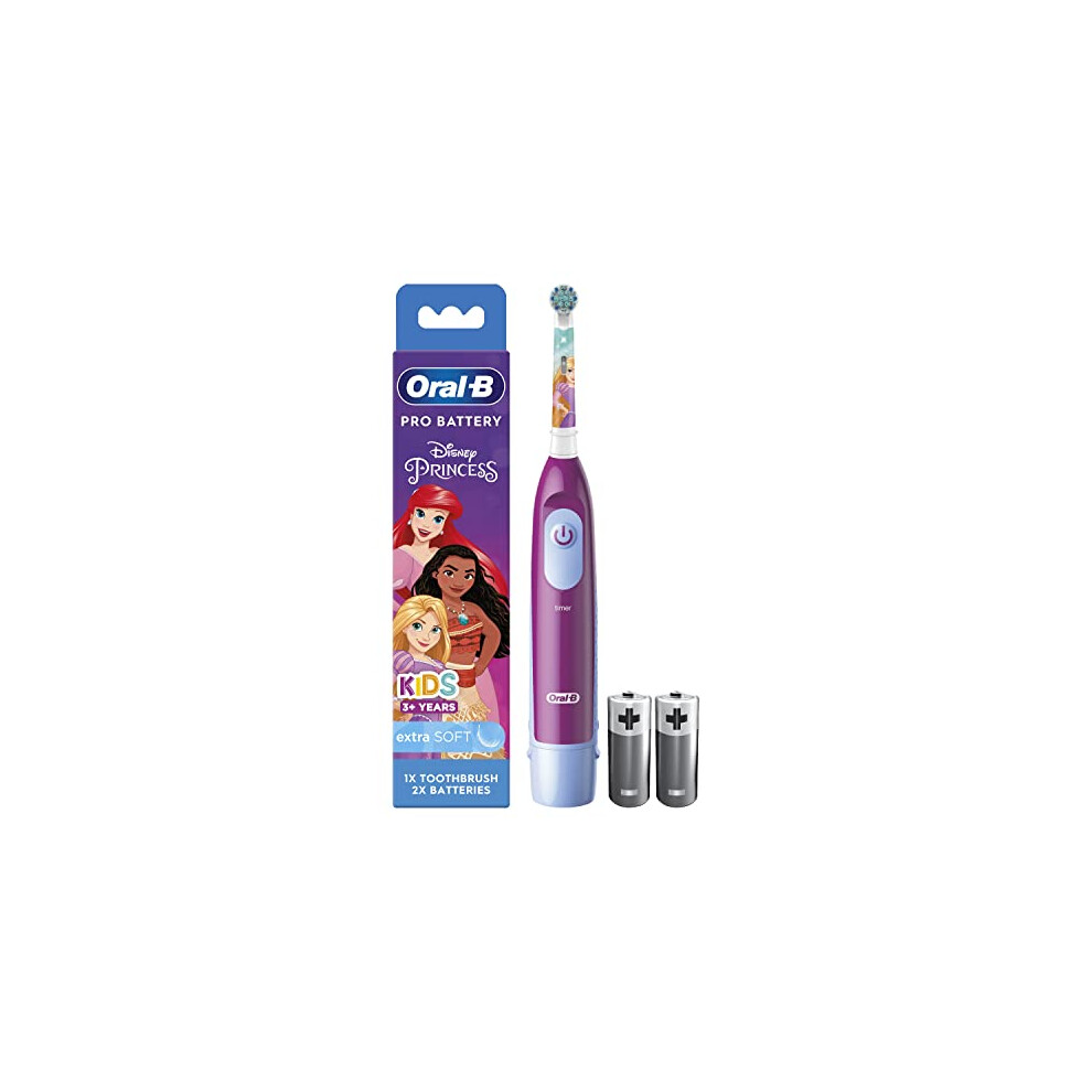 Pro Battery Powered Kids Electric Toothbrush, Kids Gifts, 1 Toothbrush head, Featuring Cars Or Princesses Characters for Kids (Disney Characters May