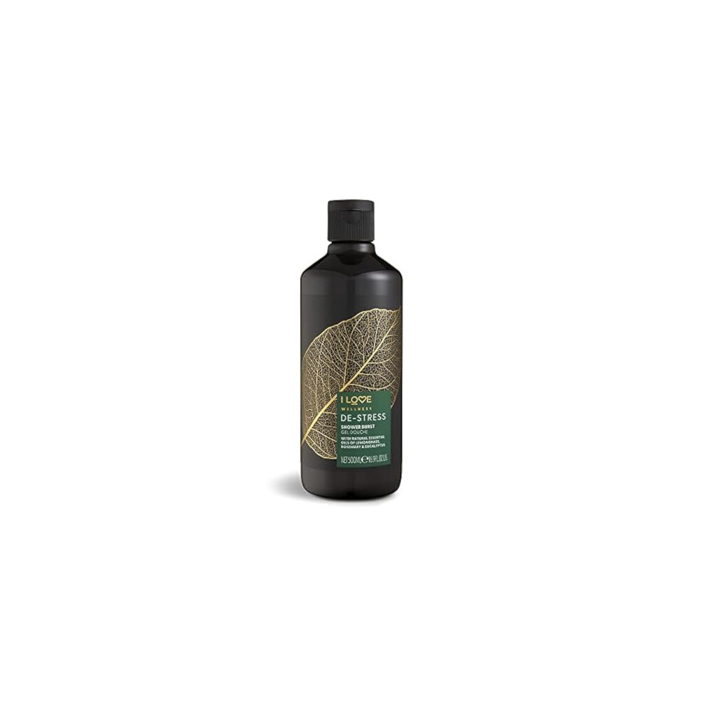 I Love Wellness Destress Shower Burst, With Natural Essential Oils Of Lemongrass, Rosemary & Eucalyptus, Invigorating Formula, Vegetarian & Veganfriendly