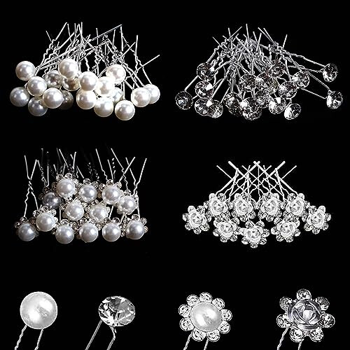 40 Pcs Pearl Hair Pins, Bridesmaid Hair Accessories, Bridal Hair Accessories, Wedding Hair Accessories, Crystal Pearl Flower Hair Barrettes Hair Clips