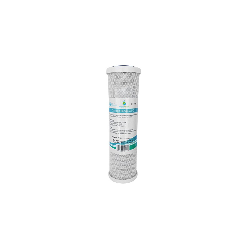 10" Carbon Block Water Filter Cartridge fits All 10" Filter Housings for Drinking Water, Reverse Osmosis, 5 Micron