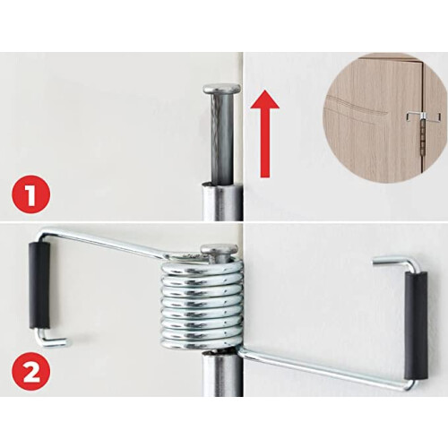 4 Pcs Universal Spring Door Closer, Butterfly Spring with Rubber Bumpers 2