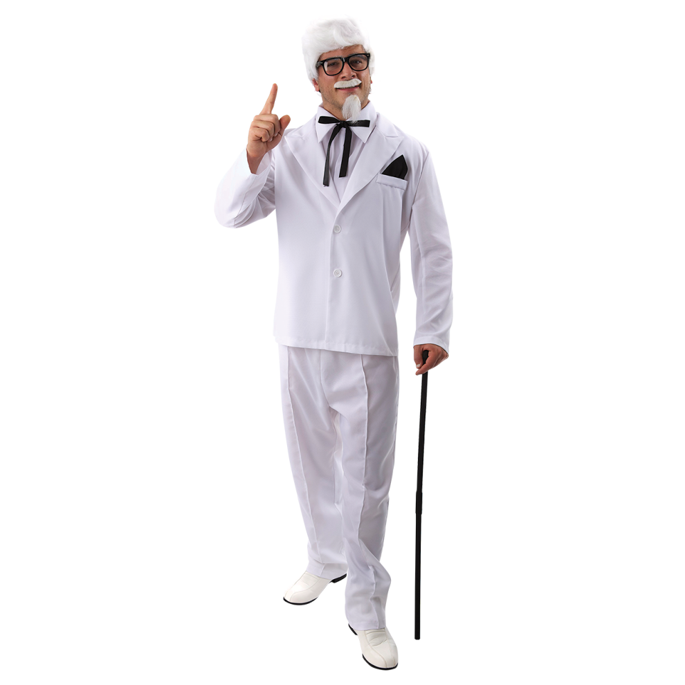 ORION COSTUMES Men's The Colonel Food White Suit Fancy Dress Costume