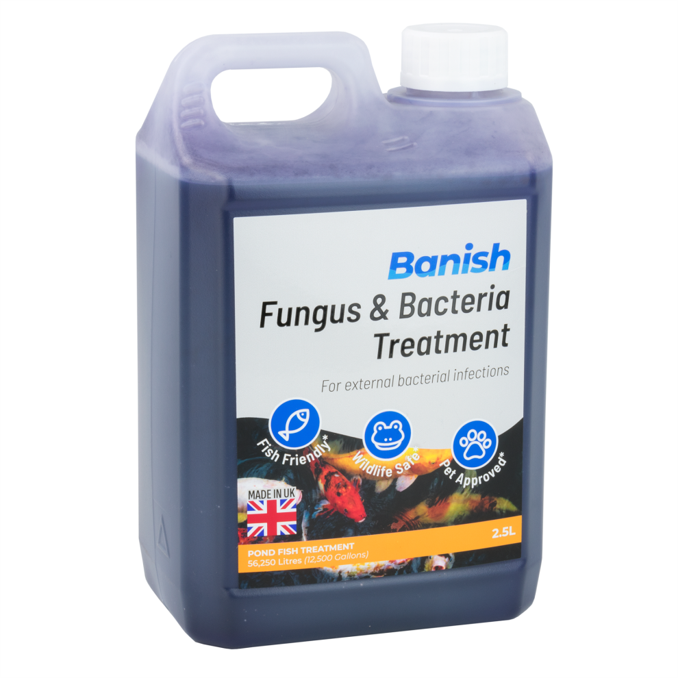 Pisces (2.5L Fungus & Bacteria Treatment) Banish Fungus & Bacteria Pond Koi Fish Treatment For Disease Infection Finrot Medicine