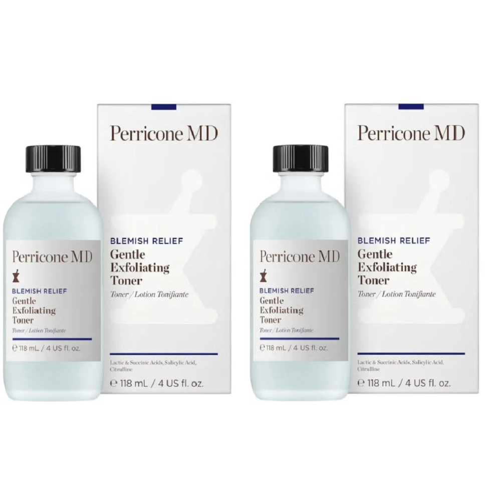 2 X Perricone MD Blemish Relief Gentle Exfoliating Toner 118ml NEW