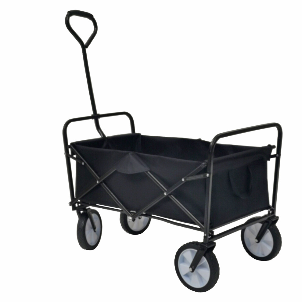 (Black) Festival Wagon Garden Cart Trolley Folding