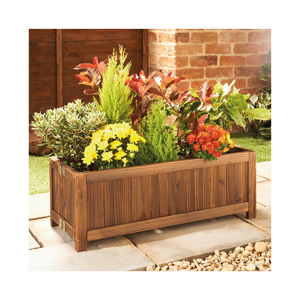 Large Rectangular Planter Free Standing Oblong Plant Troughs Outdoor