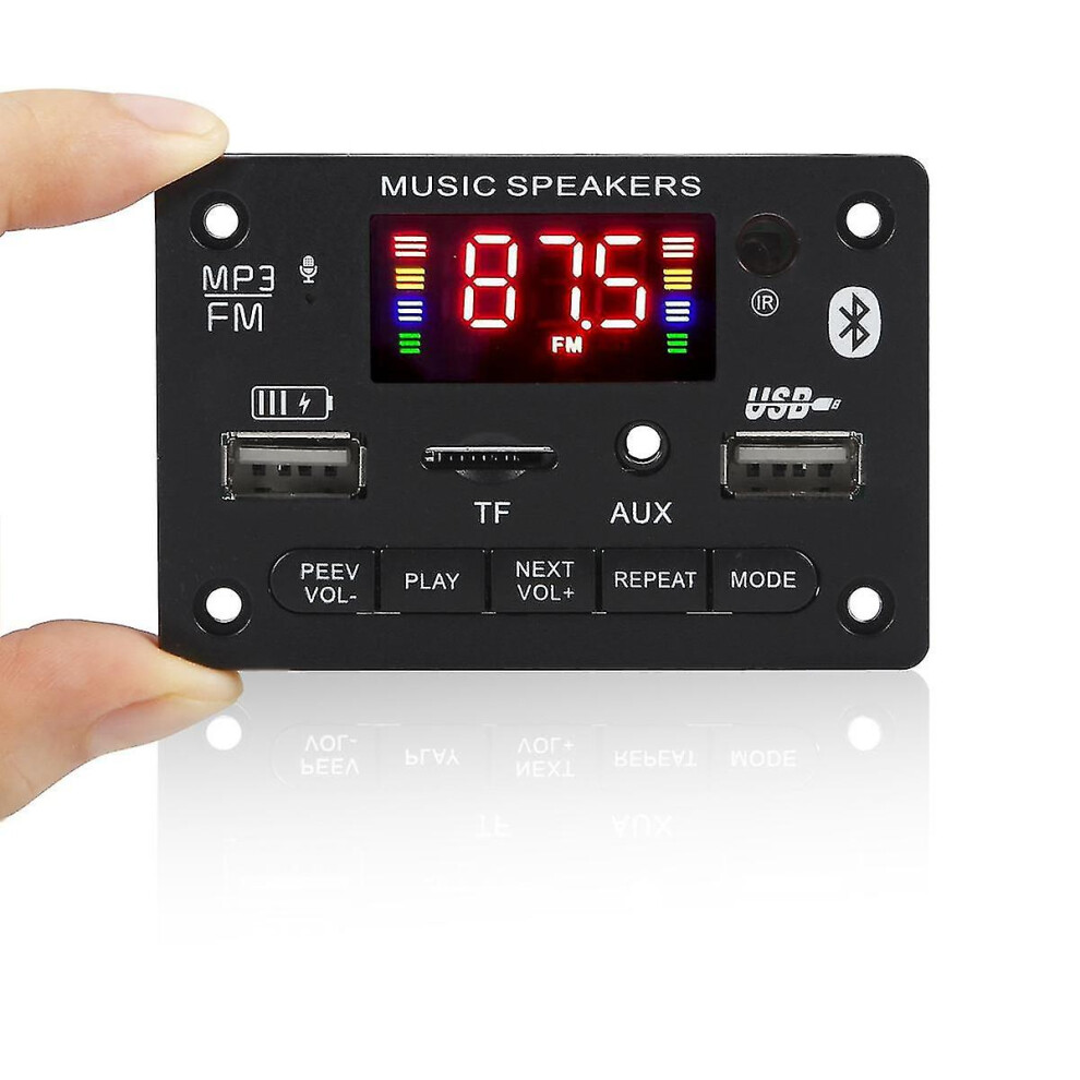 12V Bluetooth 5.0 Mp3 Player Decoder Board 2X40w Car Amplifier Fm Radio Module Support Tf Usb Aux H-Haoyi 4814698503967