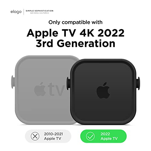 Multi Mount Compatible with Apple TV 4K 3rd Generation (2022) - 3 Mounting Options : Magnet, Screw, Strap, Easy Installation, Prevents overheating 1