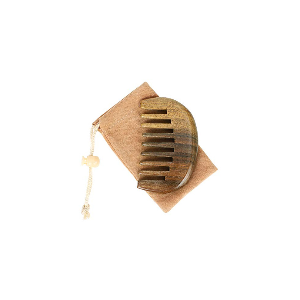 Lontg Unisex Green Sandal Wood Comb Anti Static Pocket Comb Wide Tooth Hair Comb Handmade Sandalwood Beard Moustache Comb Natural Wood Hair Comb For Women Men