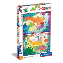 - 24755 - Supercolor Puzzle for children-Dinosaur-2 x 20 Pieces