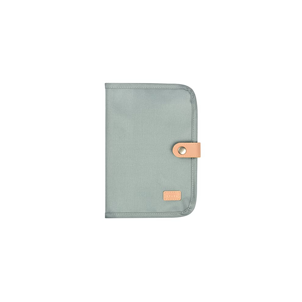 BÃABA, Health Book Cover, Geneva, 2 Inside Pockets, Press Stud, Waterproof Fabric, sage Green