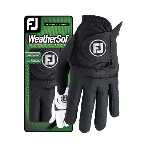 Footjoy WeatherSof Men's Golf Glove, Black, S
