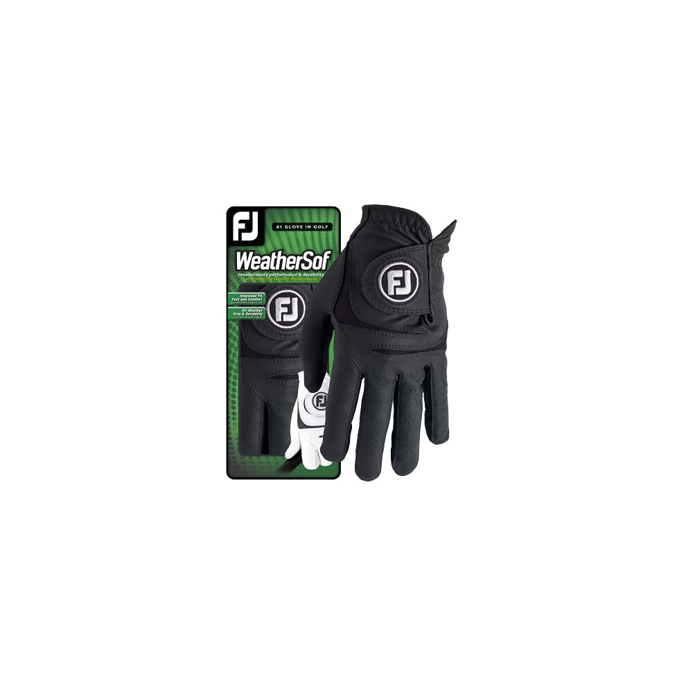 WeatherSof Men's Golf Glove, Black, S