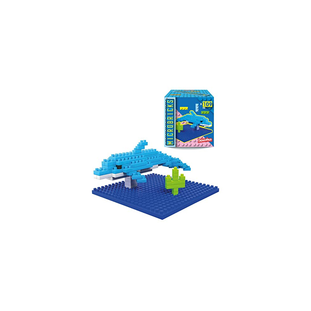 Microbricks - Dolphin from Deluxebase. Mini Block Ocean Puzzle. Animal themed easy to use 3D puzzle for kids-image-OPC-PDWBPNJ-NEW