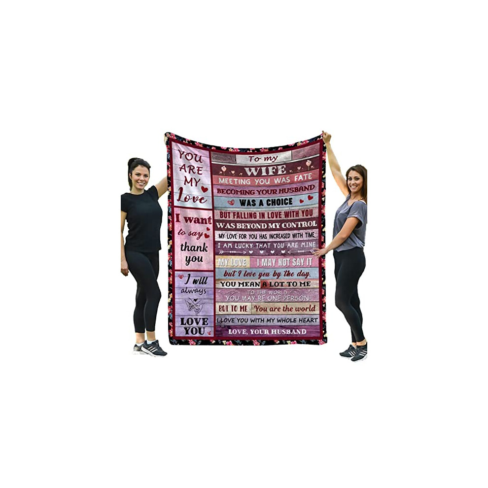 Morrowcamp Gift For Wife From Husband, To My Wife Blanket, Wedding Anniversary Romantic Gifts For Her, Presents For Wife, Female Birthday Gift Ideas, Christmas