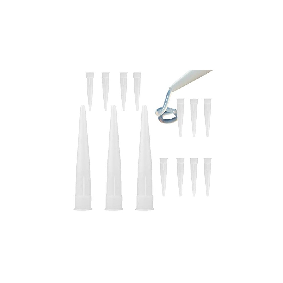 70 Silicone Nozzles Applicator Plastic Caulking Gun Extender Caulk Nozzle Tip Tool For Sausage Caulking Gun, Caulk Nozzles Applicator White 781509325565