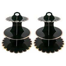 2 Pack Cake Stand Cardboard Cupcake Stand 3 Tier Cupcake Dessert Holder Cardboard Round Tower Cardboard Cake Stands for Birthday, Party, Anniversary,