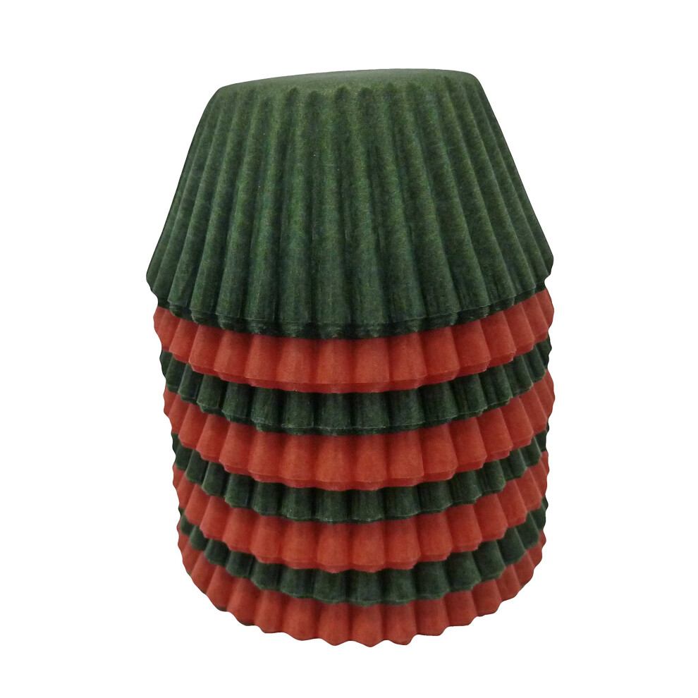 Mixed Mini Muffin Cases, Red/Dark Green x 120