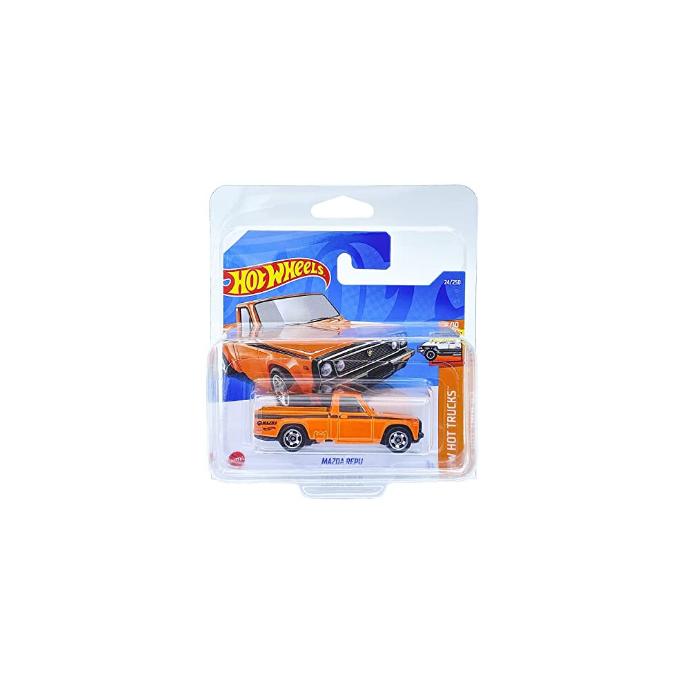 Mazda Repu (Orange) 2/10 HW Hot Trucks 2022 - 24/250 (Short Card) *** COMES IN A KLAS CAR KEEPER PROTECTIVE COLLECTORS CASE *** HCV58