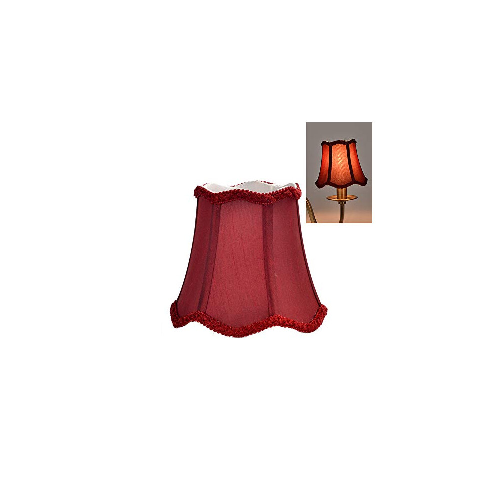 Set of 3 Fabric Lampshade E14/E27 Modern Minimalist Clip On Light Shade for Table Lamp Candle ChandelierÂ Light Wall Light (Red)