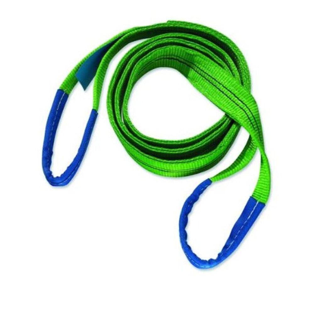 20022HB Lifting Strap 2000 kg Load Capacity 2 m Length with Reinforced End Loops Green