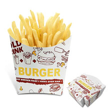 French Fries Cup, 50PCS Creative Pattern Disposable Snack Holder Popcorn Boxes, Snack Cup Paper Box for Burger Store Home Shop French Fries Popcorn