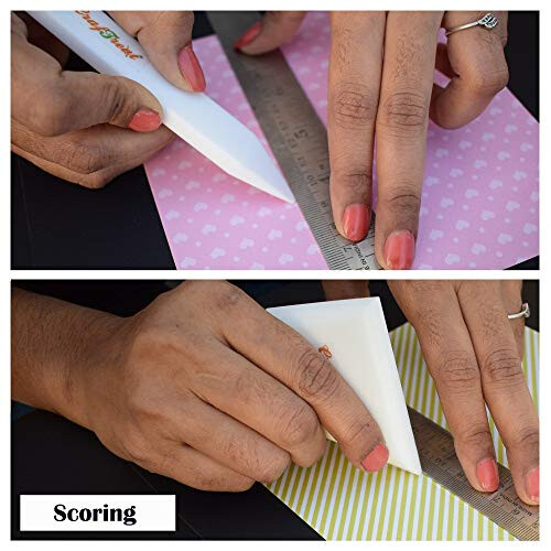 Teflon Bone Folders for Card Making - Large and Ergo Square Bone Folder Set - Teflon Bone Folder Tool for Scoring Creasing Bookbinding Origami and 2