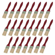 20pcs Low Cost Paint Brushes or Chip Brush with Red Wooden Handle,1.5" Width for Paint,Stain,Varnish, Gesso, Primer, Glue