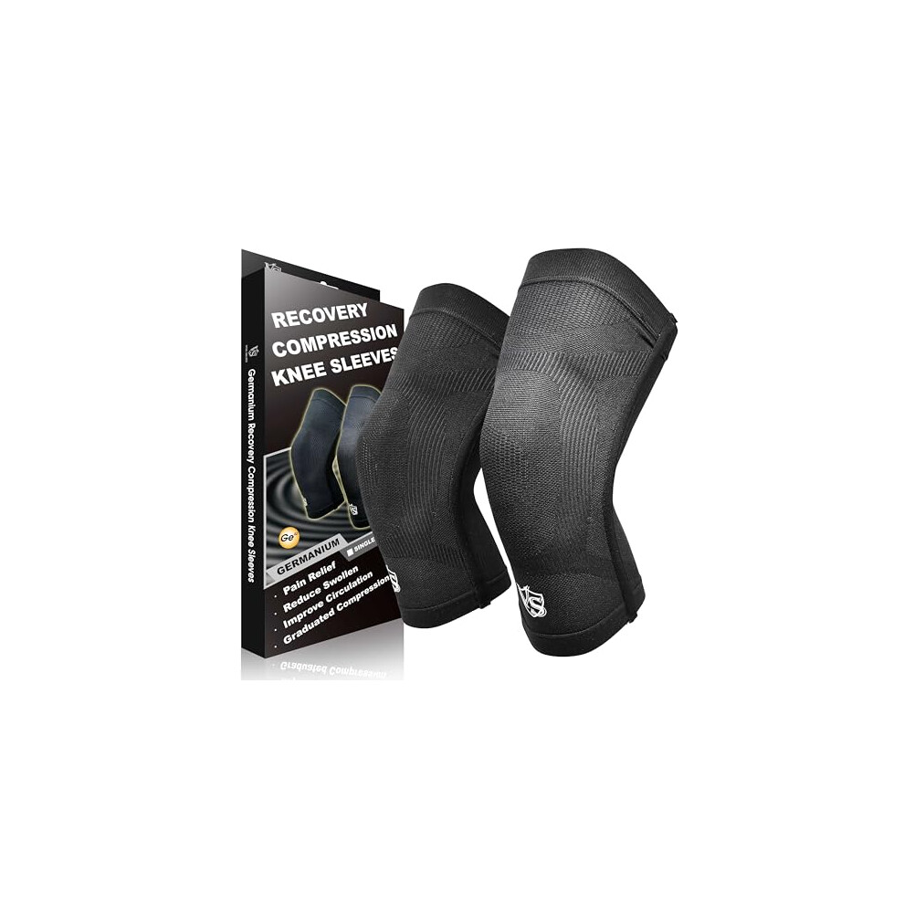 Vs Vital Salveo Vital Salveo-Best Recovery Compression Knee Support Sleeve For Man And Women Germanium Knee Brace For Running, Basketball, Hiking, Gym, Workout,