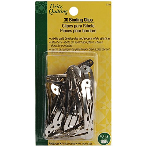 Dritz 3159 Bindningsklipp för quiltning (30-pack), Silver, Medium