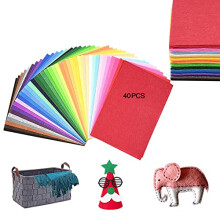 A4 Felt Pack, 40Pcs Nonwoven Felt Fabric Sheets for DIY Craft, Assorted Color Felt Pack, Children Felt Sheet for