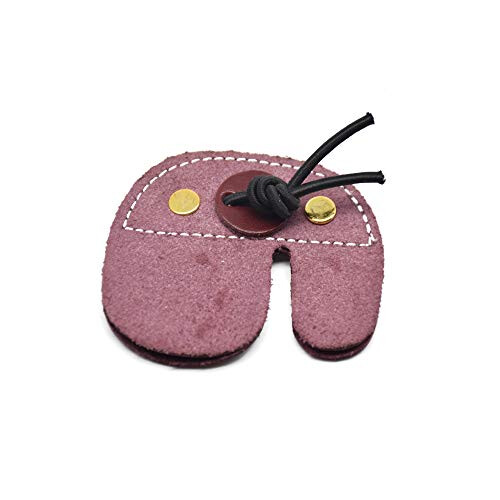Cow Leather Archery Finger Tab Long Bow Hand Protector for Right Hand Brown 2