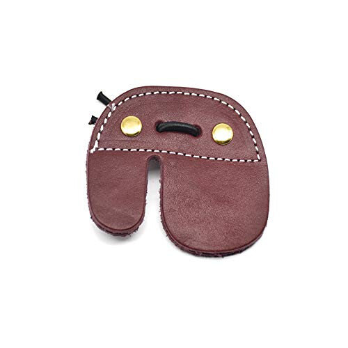 Cow Leather Archery Finger Tab Long Bow Hand Protector for Right Hand Brown