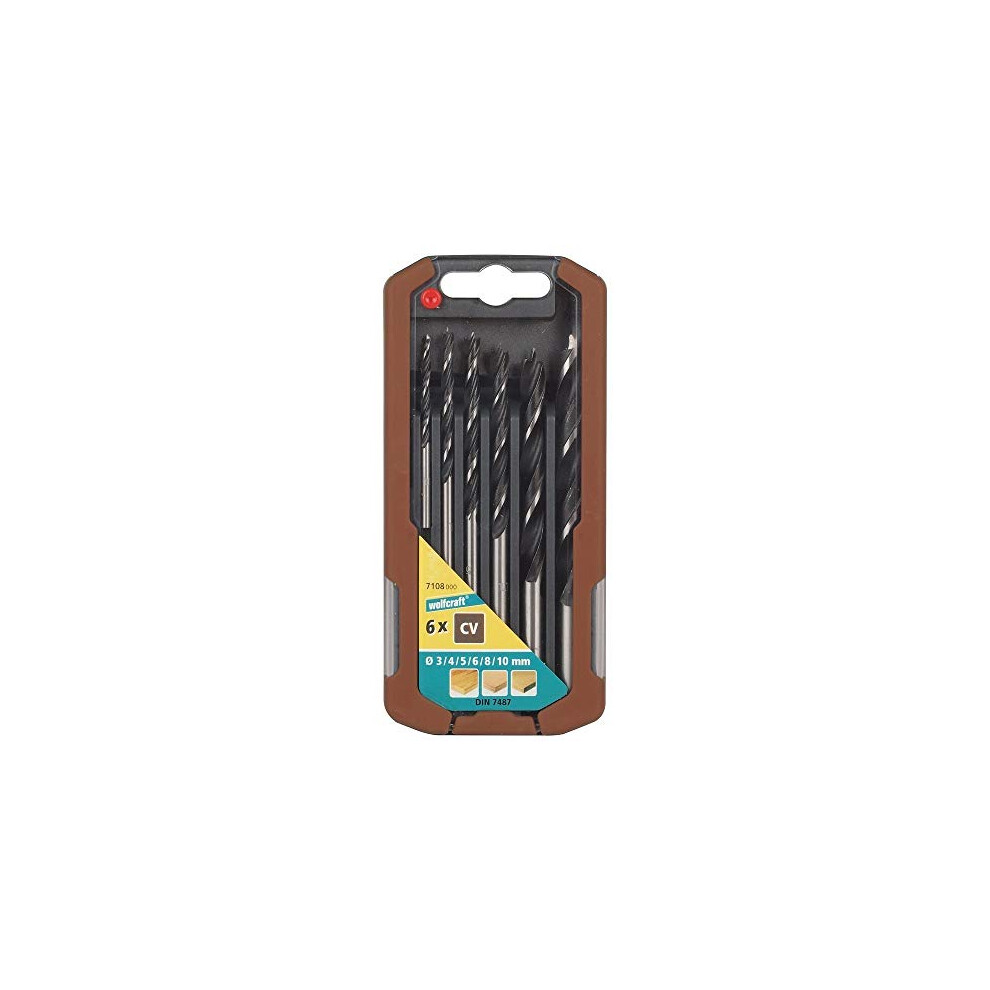 CV Wood Twist Drill Bit Set 6 Pcs. I 7108000 I For drilling into softwood