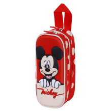 Mickey Mouse Bobblehead-3D Double Pencil Case, Red, 22 x 9.5 cm