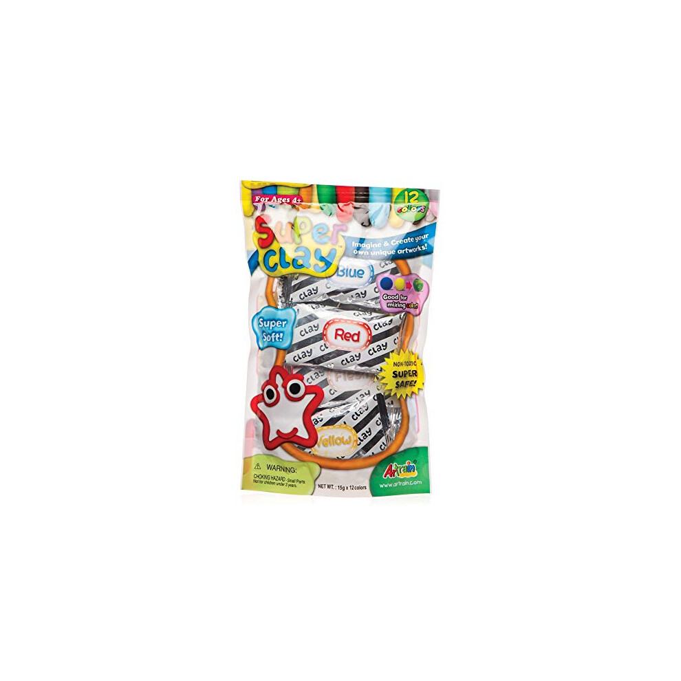 ET114 SuperClay Value Pack (Pack of 12 x 15g), Perfect for Kids, Ideal for School Workshops, Home Modelling Activities and Colour Recognition,