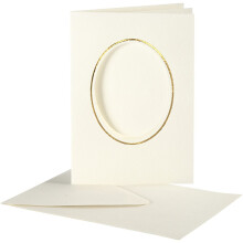 Duas cartas em branco com passe-partout oval - inclui envelopes feitos à mão com um belo acabamento martelado. ref 23724