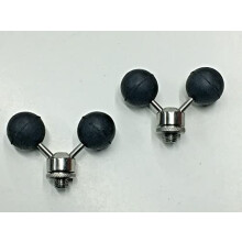 TMC Twin Rubber Ball Stainless Steel Rod Butt Rests for Pods/Bank Sticks with Adjustable Locking Nut - Carp Coarse Tackle