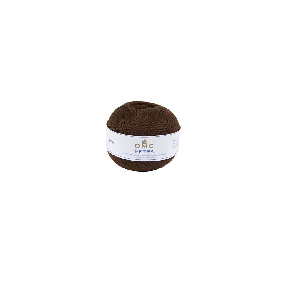 Petra Yarn, 100% Cotton, Dark Brown (5938), Size 5