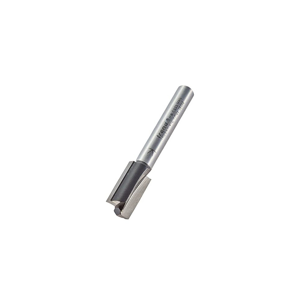 Trade Straight Two Flute Router Cutter Bit, 1/4 Inch Shank, 10mm Cut Diameter, Tungsten Carbide Tipped, TR09X1/4TC