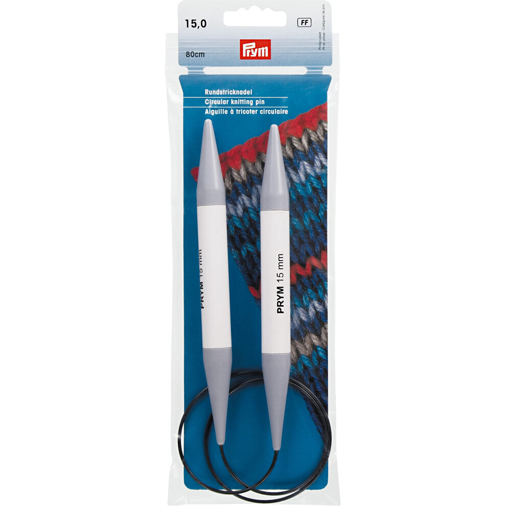 Prym Circular Knitting Needle, Grey, 15 Mm