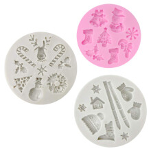 3 Pcs Fondant Silicone Molds, CNYMANY 25 Cavity 3D Christmas Sugar Craft Cake Decoration Cupcake Topper Crafting Projects Gum Paste Resin Polymer Clay