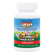 NaturesPlus, Animal Parade, DHA Kids, Kinder-Kau-Omega-3-Präparat, Kirsche, 90 tierförmige Tabletten