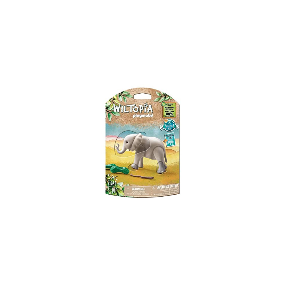 Playmobil 71049 Wiltopia Baby Elephant, Animal Toy, Sustainable Toys, Fun Imaginative Role-Play, Playsets Suitable For Children Ages 4+