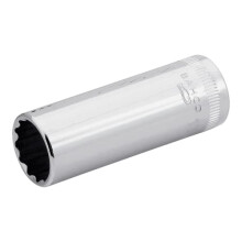 A6800DM-8 1/4-Inch Bi-Hex Deep Length Socket, Silver, 8 mm