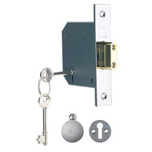B-BSDL-3.0-CH British Standard 5 Lever Mortice Deadlock, Chrome Finish, Boxed, Suitable for External Doors, 3 Inch/76 mm
