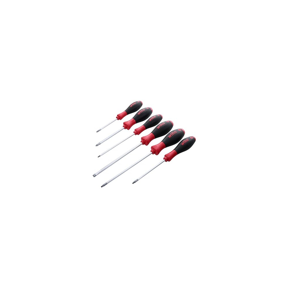 30291 SoftFinish Grip Screwdriver Set, Slotted 4.5-6.5mm, Phillips Number 1-2 and Square Number 1-2, 6-Piece Set