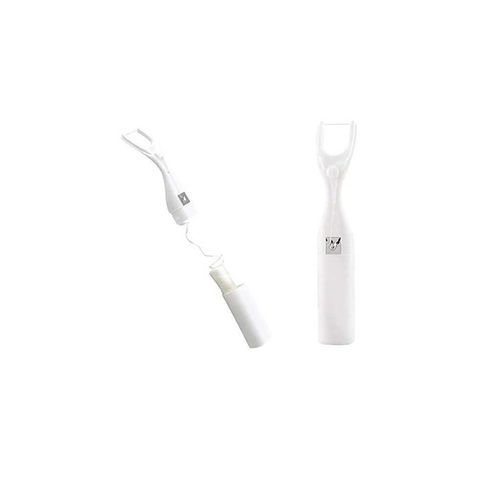 Dental Floss Holder with 50 Meter Flosses Reach Waxed Dental Floss for Plaque and Food Removal Advanced Care Flossers Floss Mate Handle Dental Oral