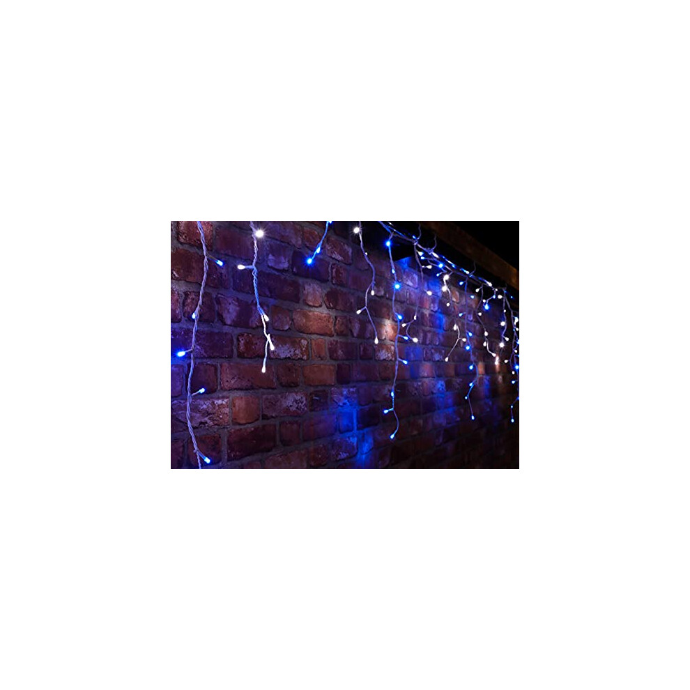 Christmas Concepts 360 11.8m/39ft Blue/White LED Snowing Icicle Lights with Speed Controller - Christmas Outdoor Lighting - Energy Efficient A++